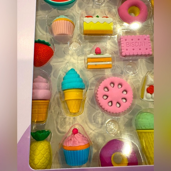 Smile 24 piece Assorted Mini Baked Goods and Snacks Erasers NIB - Picture 2 of 8